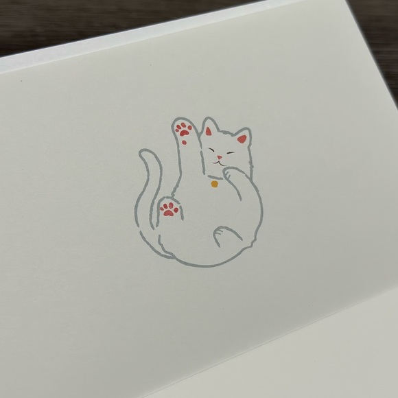 Kitten White Cat Multipurpose Card ❘ Invitation Card ❘ Gift Card ❘ Birthday Card - Picture 5 of 5